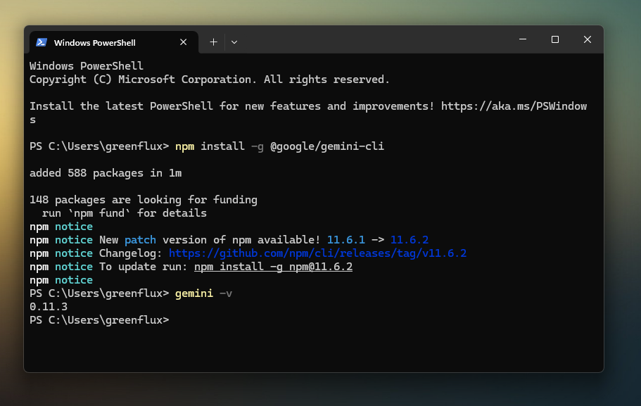 Install Gemini CLI for Windows